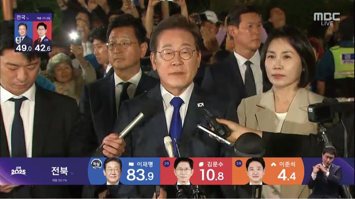 이재명 제21대 대통령 당선 확실 기사 이미지